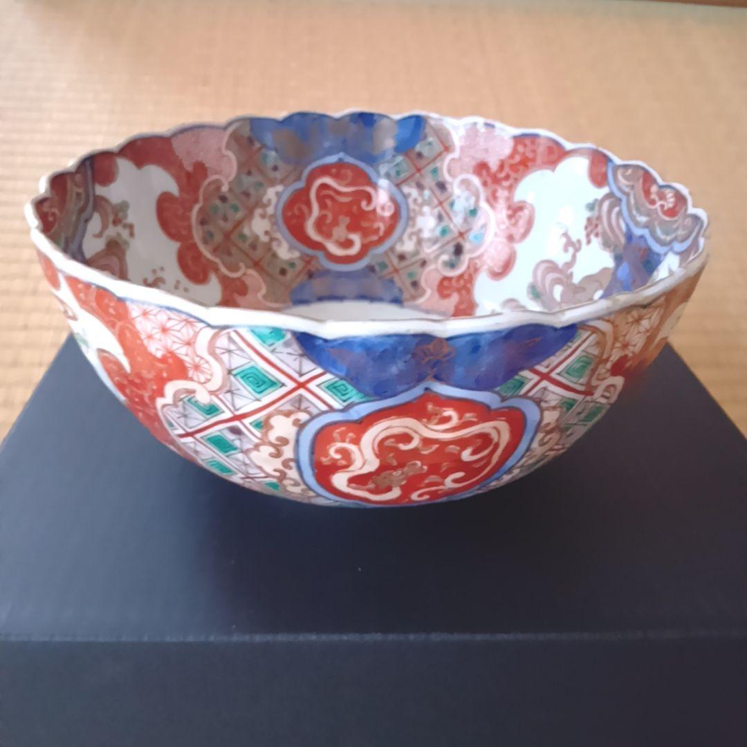 ②【古伊万里】骨董品 大皿 色絵 鉢 深鉢 伊万里 陶器 有田焼 希少 極美品
