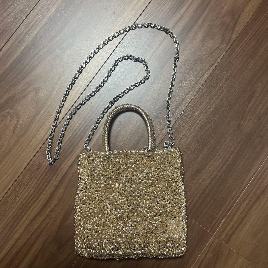 美品⭐︎ANTERIMA ゴールドワイヤーバッグ