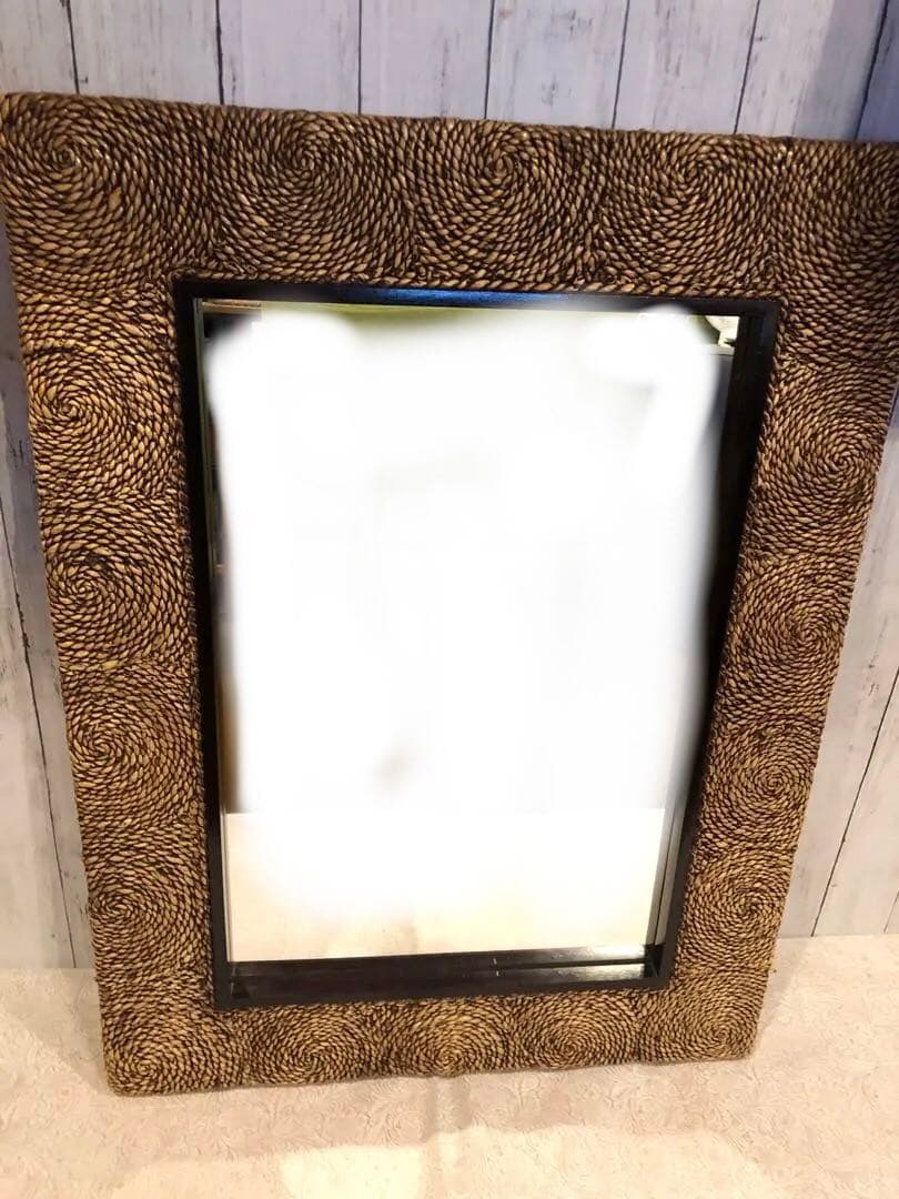 ウォーターヒヤシンス　額縁風インテリアミラー