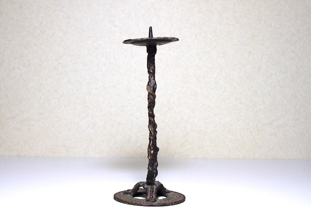 江戸時代(天明年間) 別府細工 縄目燭台