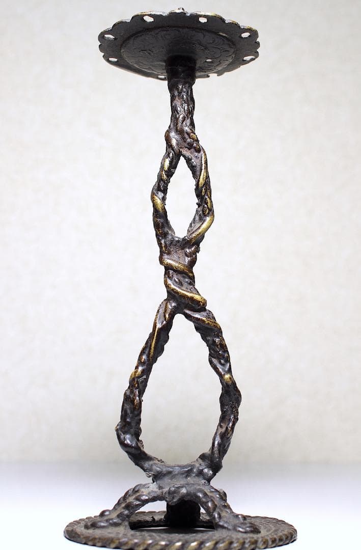 江戸時代(天明年間) 別府細工 縄目燭台