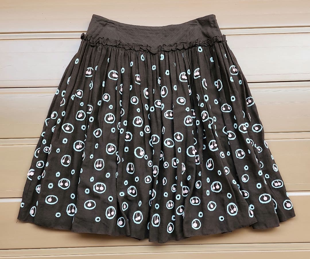 minä perhonen フレアスカート ブラウン