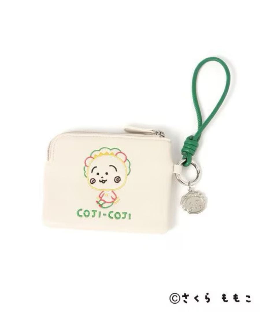 eco 刺繍コンパクト財布　アイボリー+ワイヤレスイヤフォン