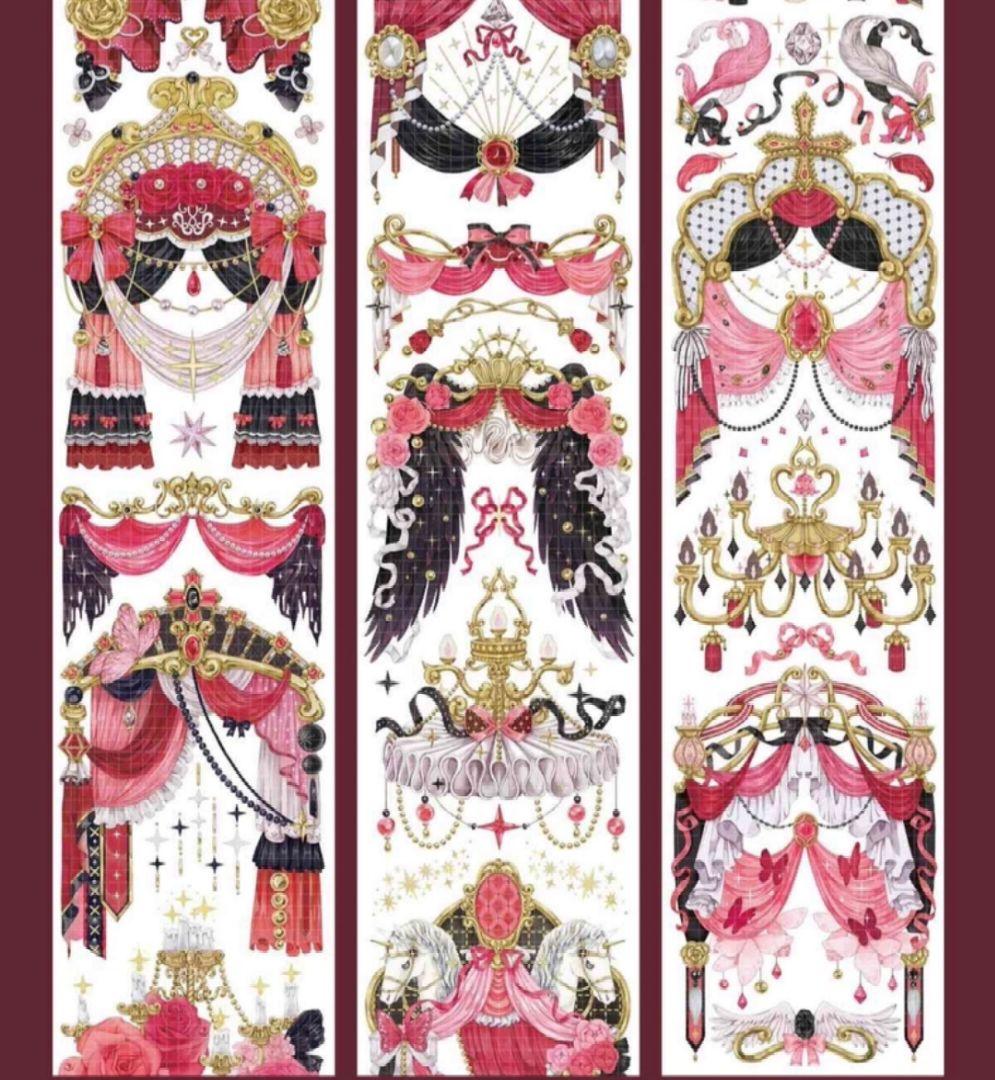 巻売 586★ 海外 マスキングテープ マステ PET 装飾 花 虹光