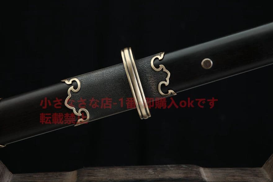 28寸銅装双龍環首唐刀（黒檀金）古兵器 武具　刀装具　日本刀模造刀 居合刀 長尺