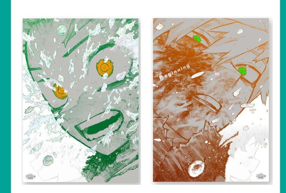 ヒロアカ　 原画展　A2 アートポスター【The Beginning】緑谷　爆豪