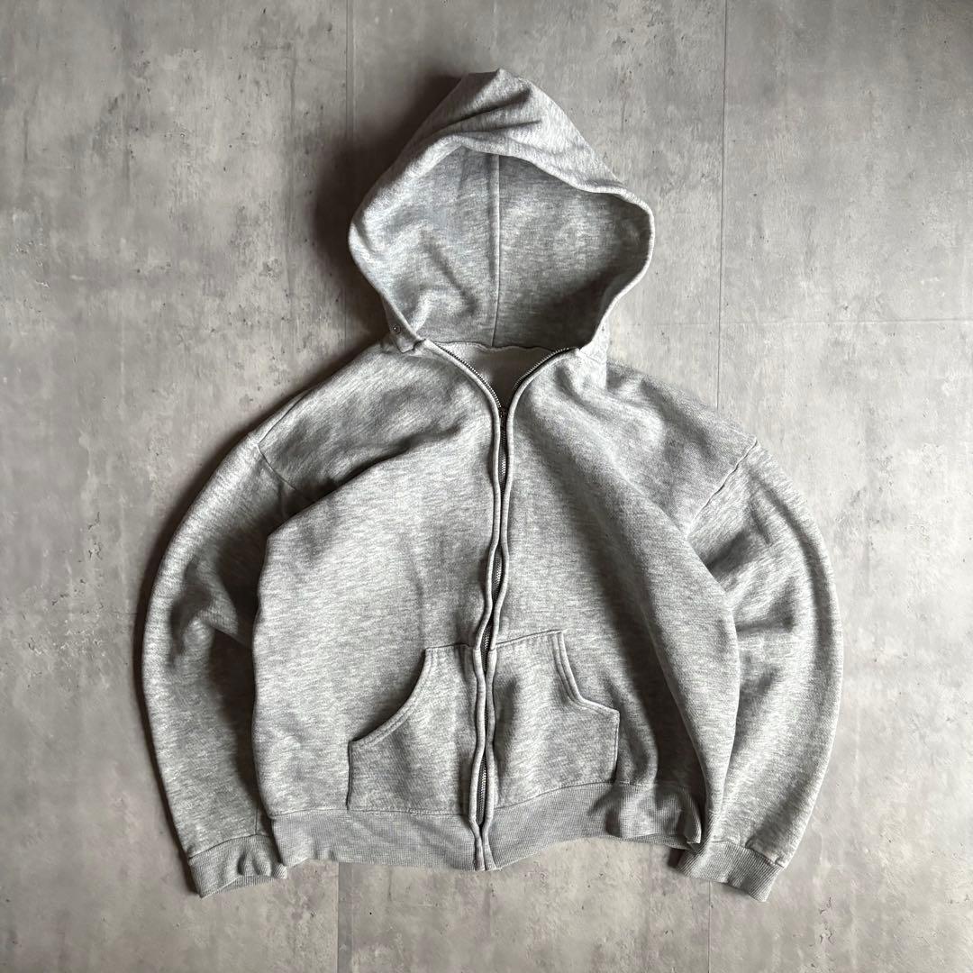 【70-80s vintage】ジップパーカー　短丈　片爪 アルミYKK 霜降り