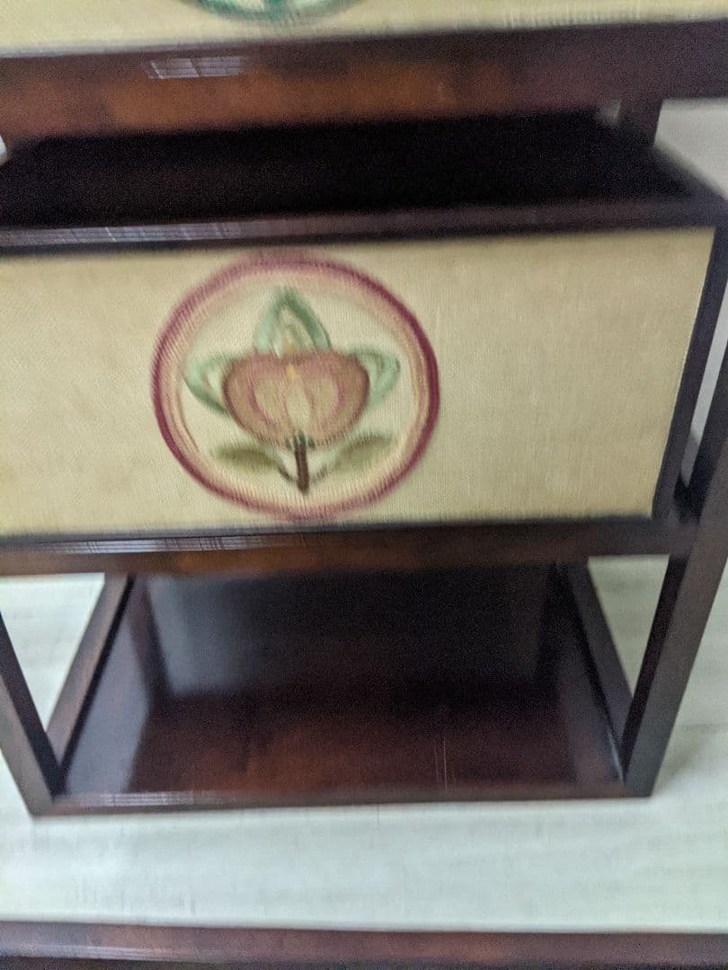 ミニチェスト 小物入れ 昭和レトロ 小引き出し アンティーク　刺繍チェスト