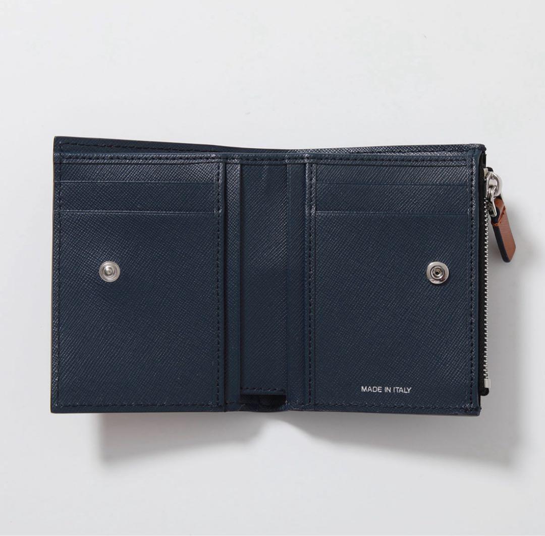 【ぷよ】MARNI 二つ折り財布 ブラウン/ネイビー 美品