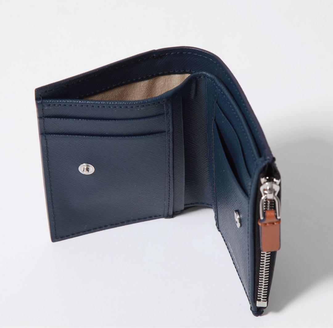 【ぷよ】MARNI 二つ折り財布 ブラウン/ネイビー 美品