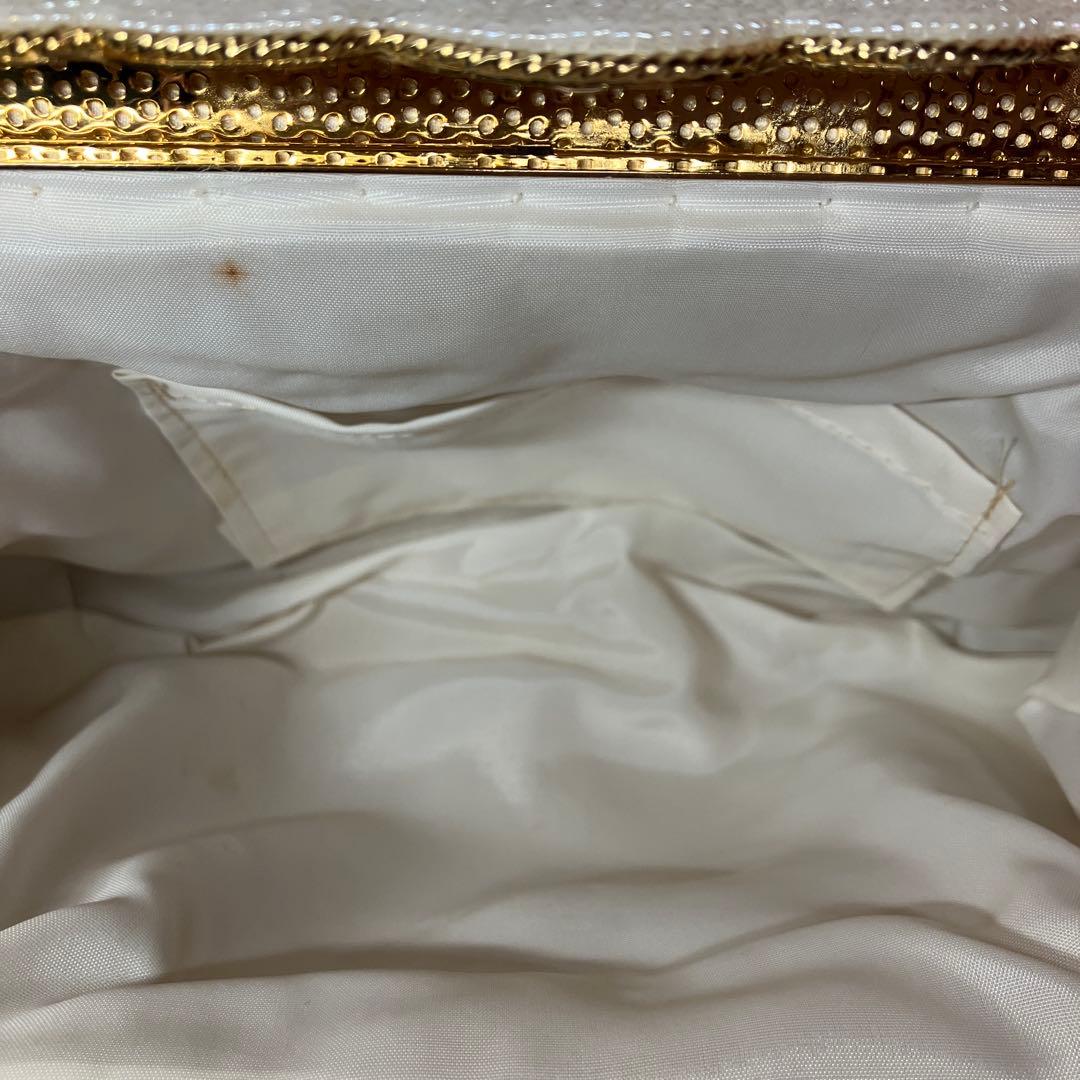 花柄　フラワーモチーフ　パーティーバック　レトロ　アンティーク　ビーズバック