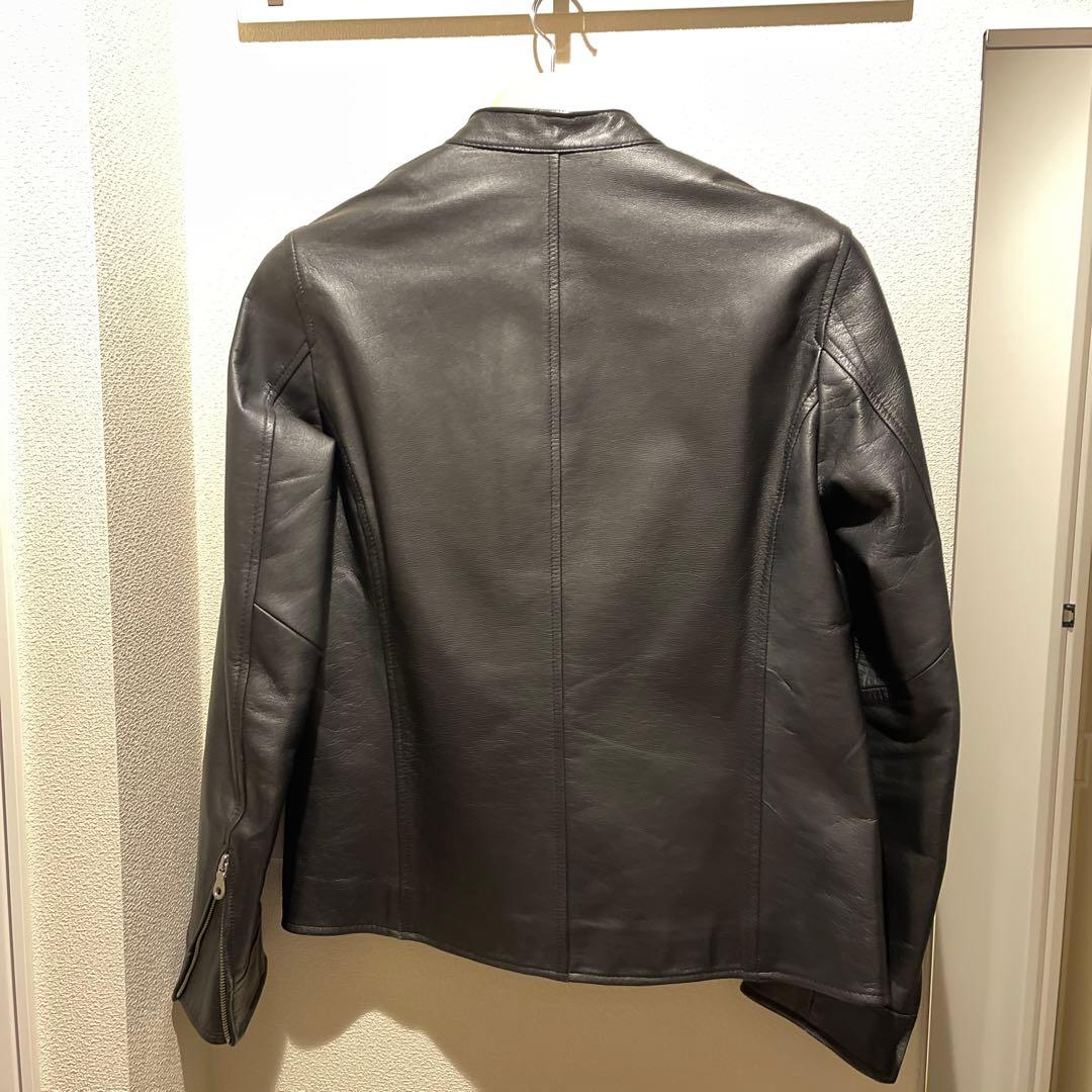 黒 レザー シングルライダースジャケット ABAHOUSE ヤギ革