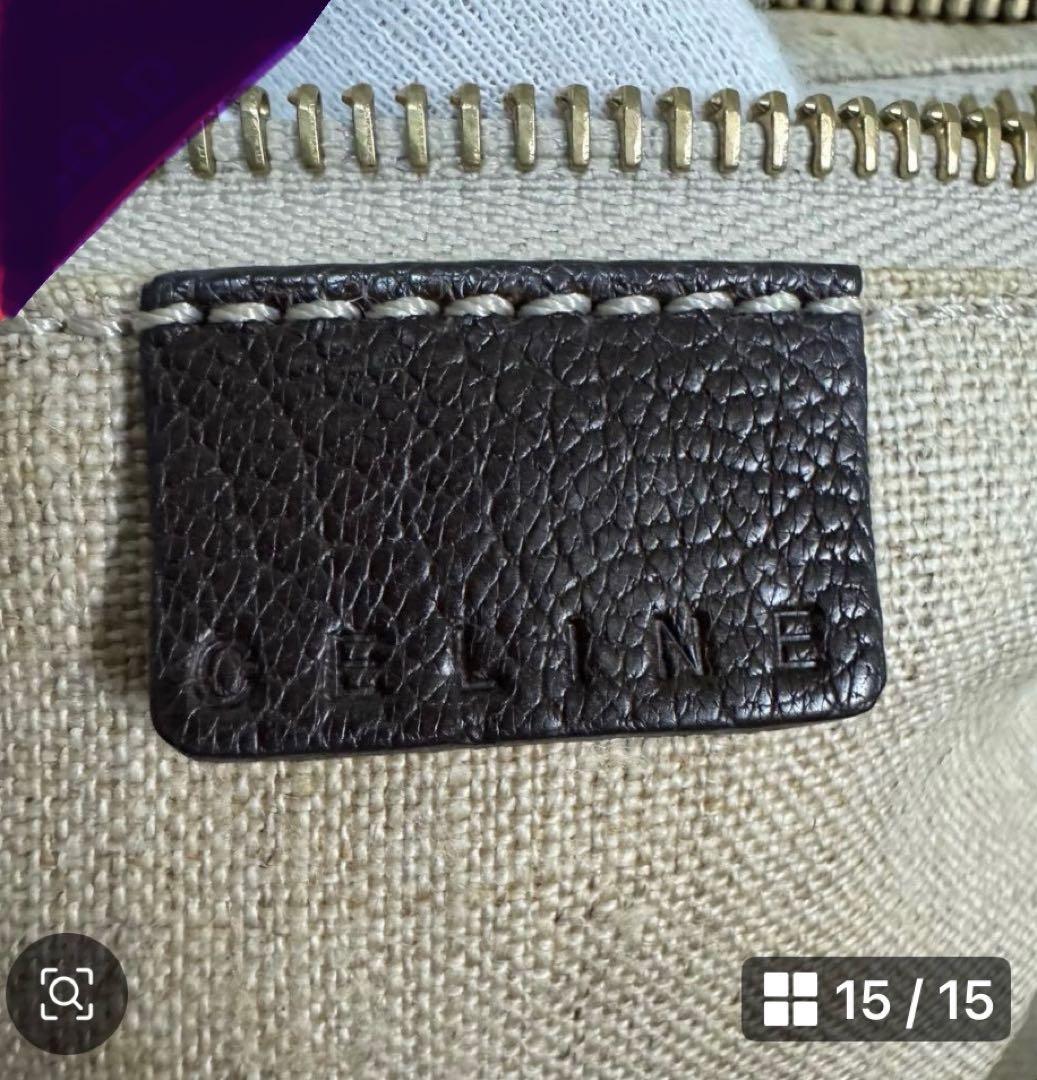 【激レア】　セリーヌ　ハンドバッグ　レザー　キャンバス　CELINE