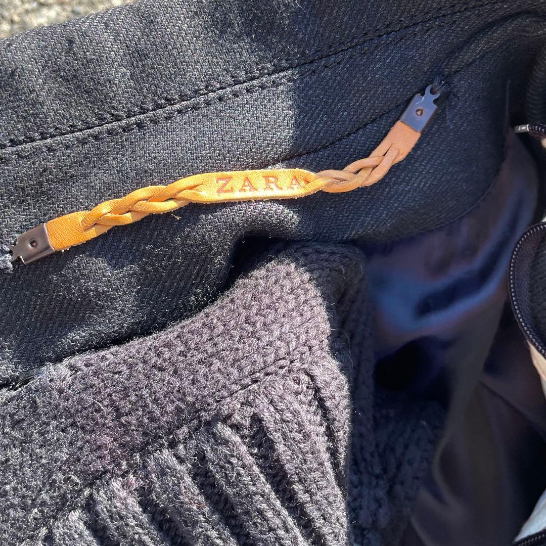 【うんまか仙人】\"ZARA MAN\" レザー切替コート 2way ブラック