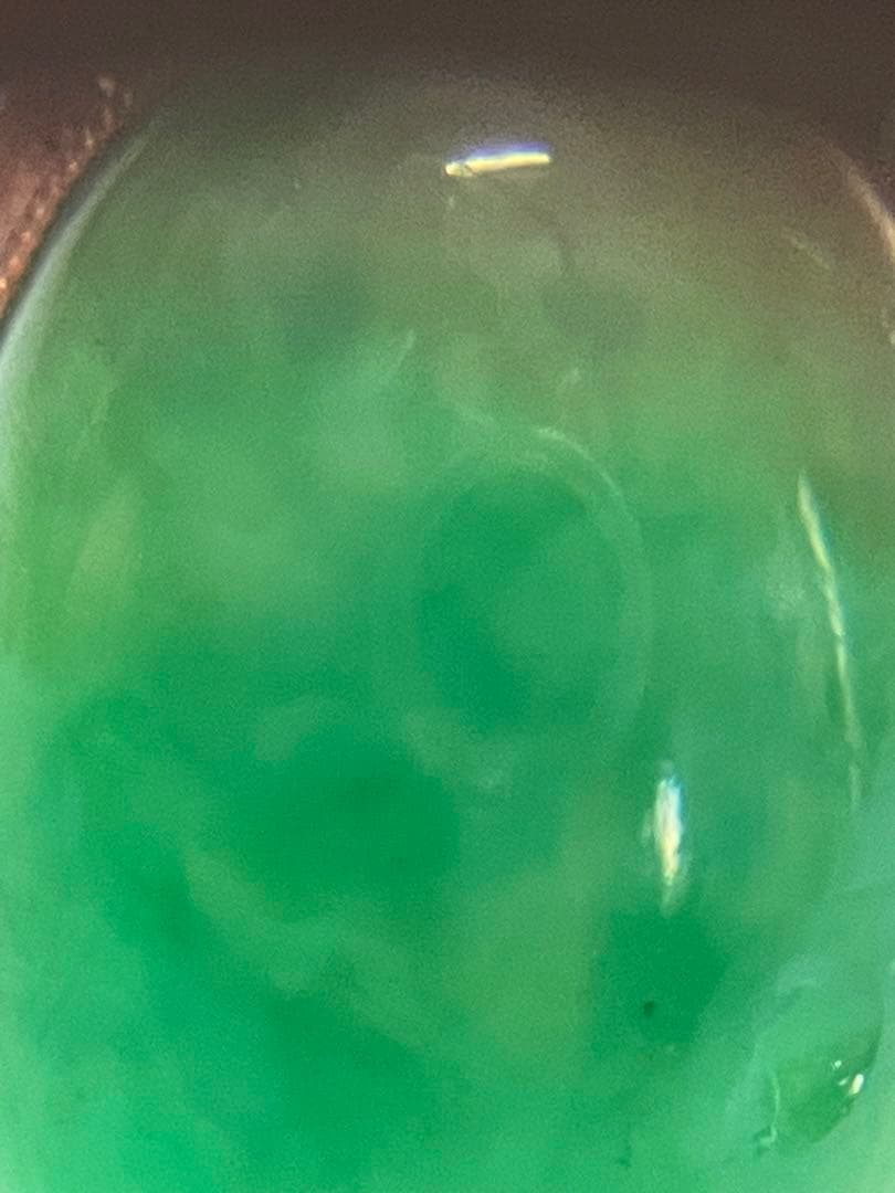 古いリング【m ヴィンテージ　アンティーク　レトロ　K18 翡翠？　ヒスイ？】