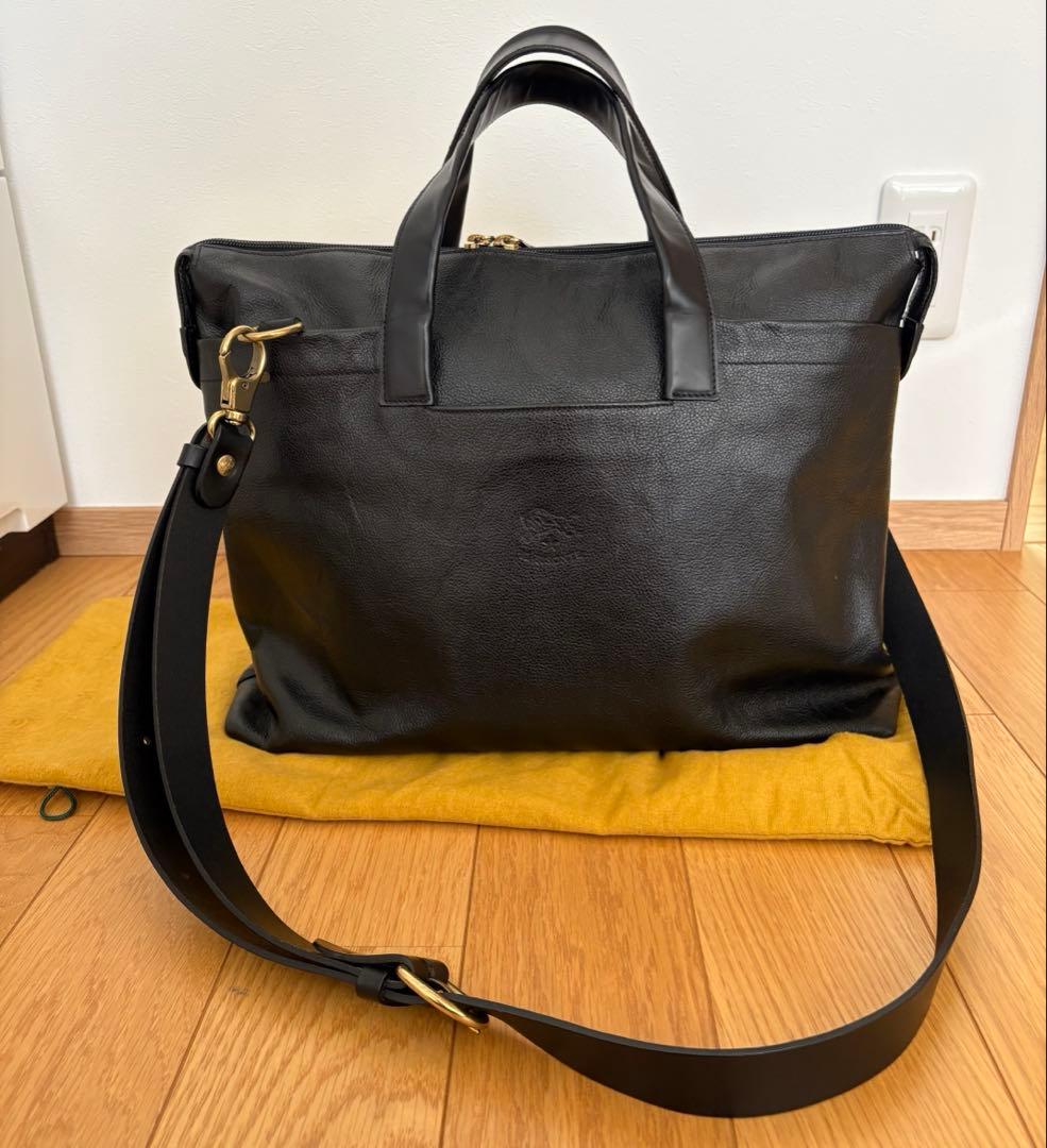 【美品】イルビゾンテ レザー 2WAY ビジネスバッグ ブラック