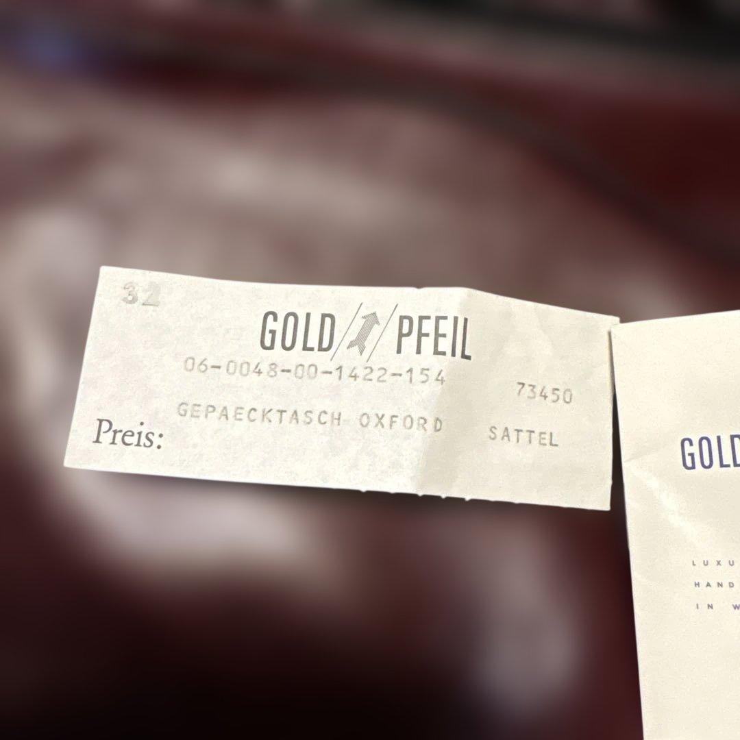 GOLD PFEILダークブラウン レザー バッグ 大容量