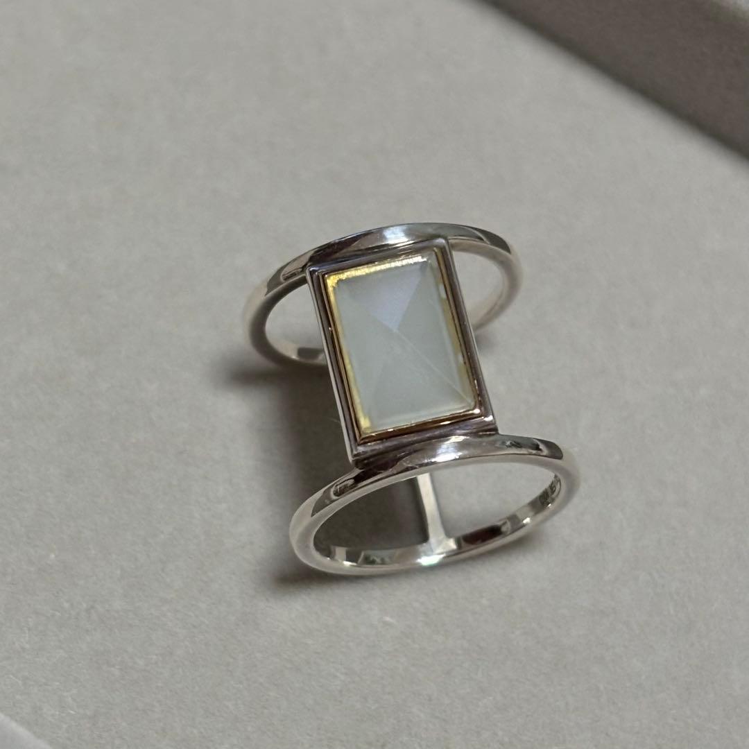 【agete】　アガット リング　アクアマリン　11号