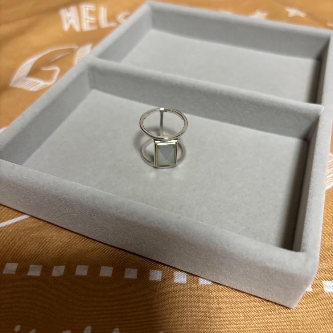 【agete】　アガット リング　アクアマリン　11号