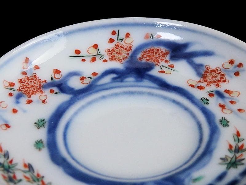 大聖寺伊万里　色絵　竹笹に梅の図　豆皿　F166AS-CTz