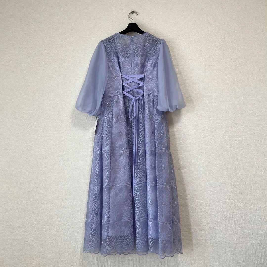 【新品未使用】AIMER オーガンジー花柄刺繍ボリュームスリーブドレス