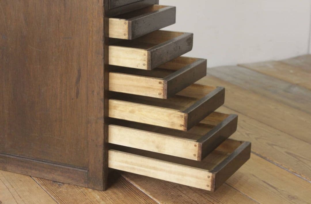 両面引き出し 抽斗 11杯 仕分け 書類 A4 小物入れ 木製 アンティーク英国