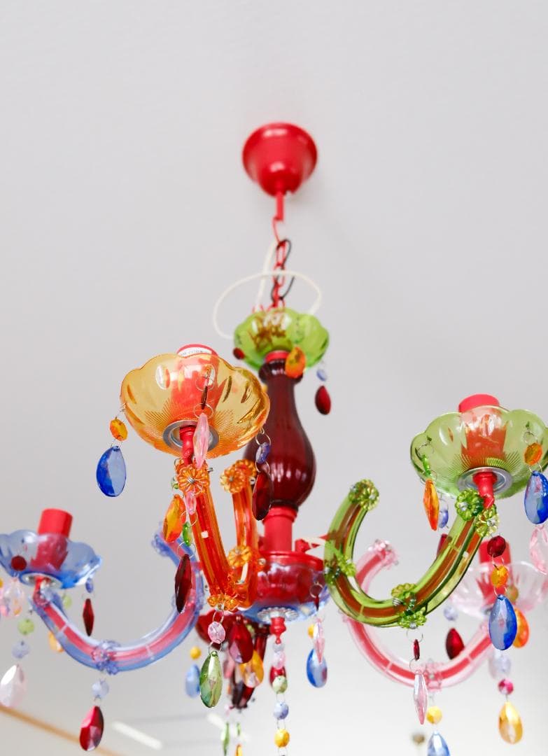 カラフルアクリルシャンデリア 5灯【美品】