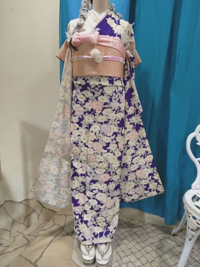 振袖フルセット、正絹振袖、成人式、重ね衿、帯揚げ帯締め、西陣京の袋帯、襦袢