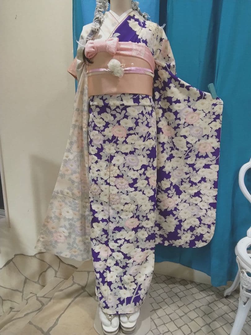 振袖フルセット、正絹振袖、成人式、重ね衿、帯揚げ帯締め、西陣京の袋帯、襦袢