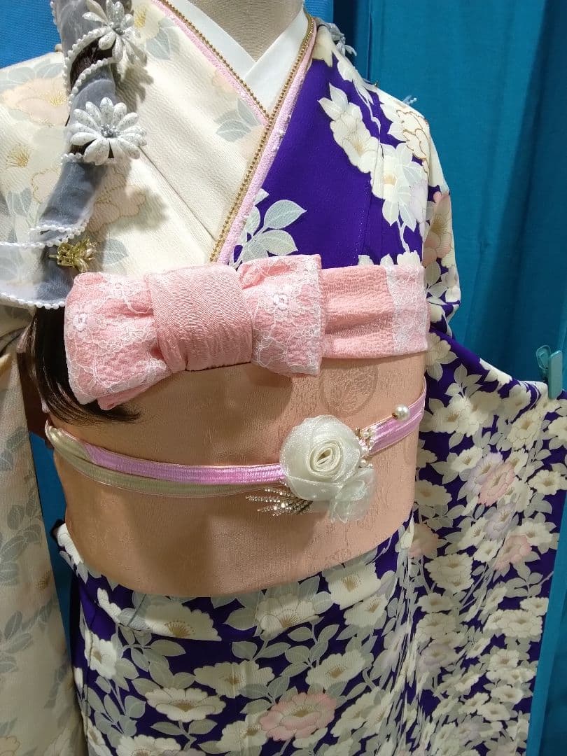 振袖フルセット、正絹振袖、成人式、重ね衿、帯揚げ帯締め、西陣京の袋帯、襦袢