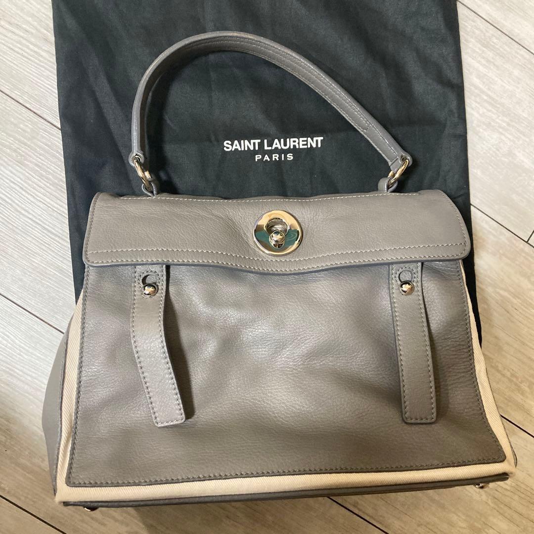 SAINT LAURENT グレー ハンドバッグ