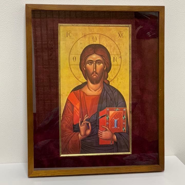 キリスト　イコン　額付き