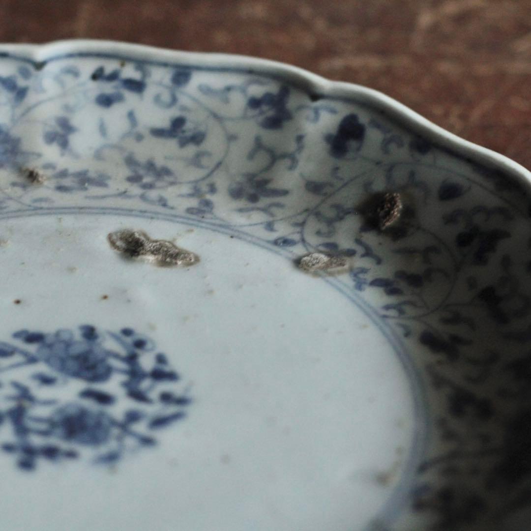 古伊万里 元禄伊万里 藍柿右衛門 中皿 No.6 古美術 古道具 アンティーク