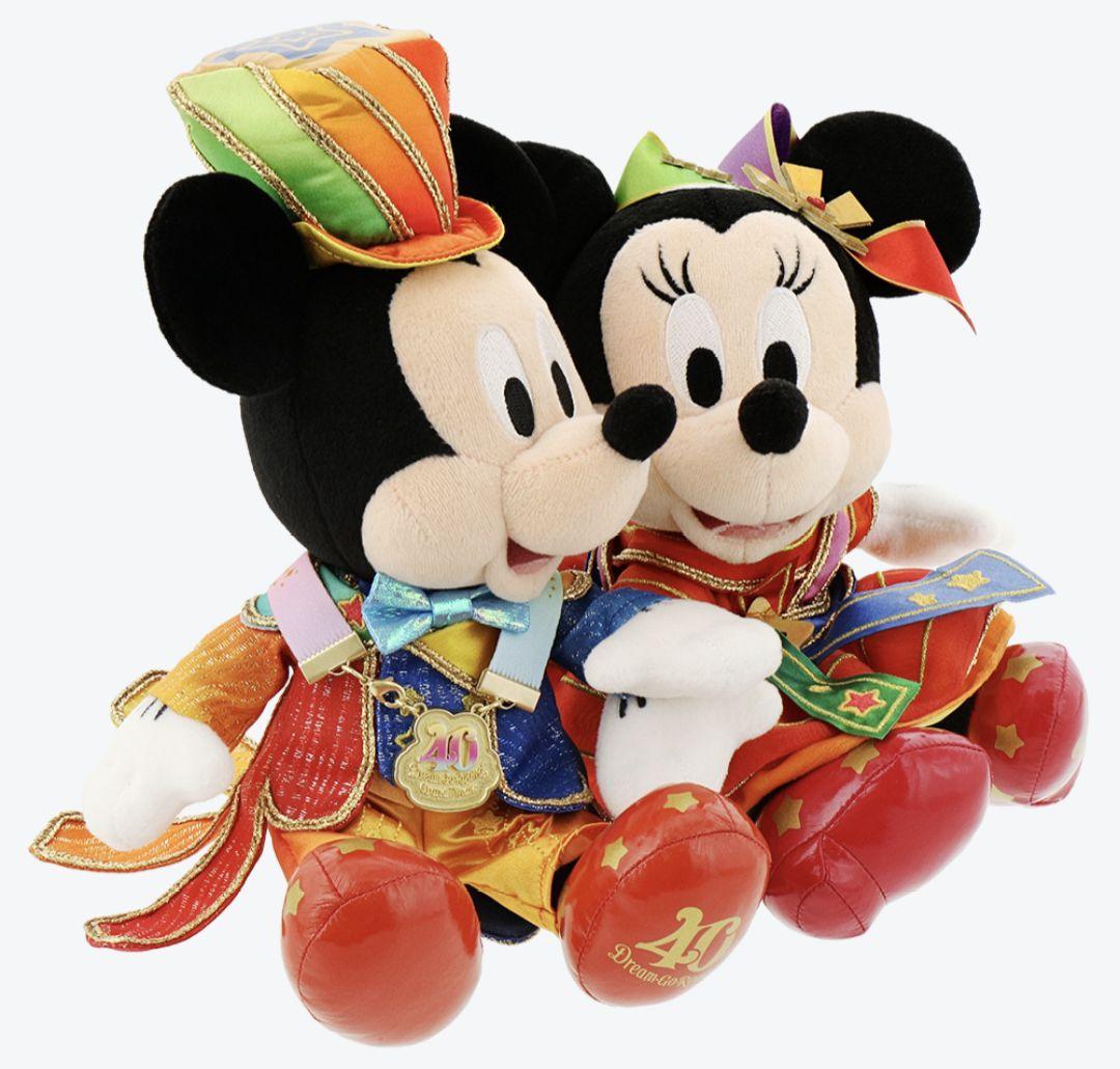ディズニーDISNEYミッキーマウス＆ミニー記念品付ペアぬいぐるみ40周年新品