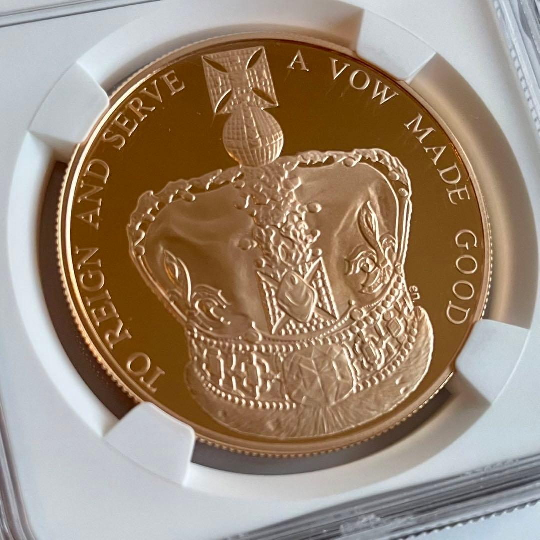 【PFUC69】エリザベス女王陛下の戴冠60周年記念　5ポンドプルーフ金貨