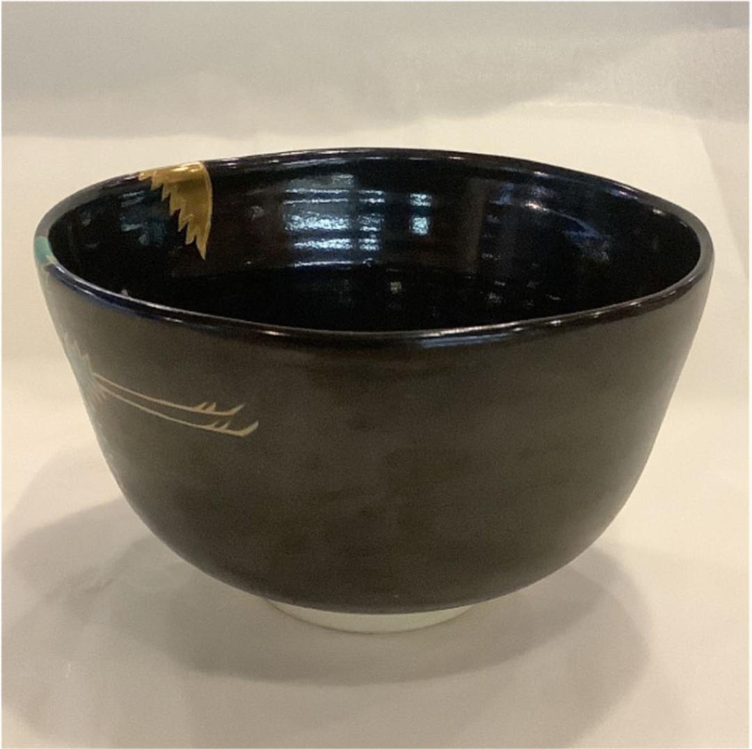 【茶道具】加藤利昇 鶴の絵茶碗