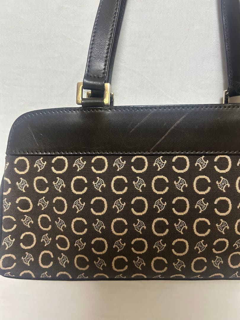 セリーヌ　CELINE マカダム柄 ハンドバッグ ブラウン
