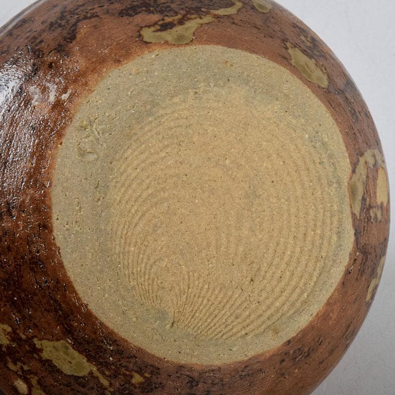 茶道具　瀬戸焼　南山窯　田沼起八郎作　渋紙手　茶入　仕覆付　共箱　V　8581