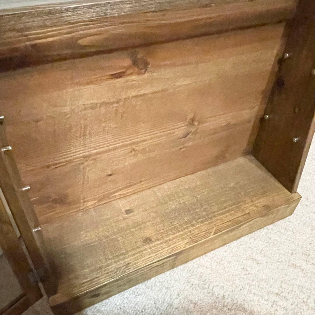 木製 ショーケース　コレクションボックス 飾り棚　アンティーク 透明ガラスラック