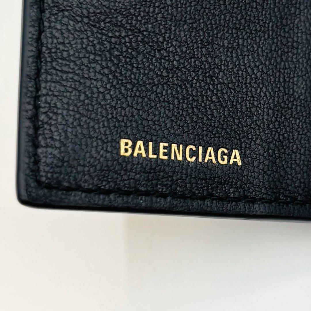 【美品】バレンシアガ キーケース 6連 レザー BB柄 ゴールドロゴ ブラック