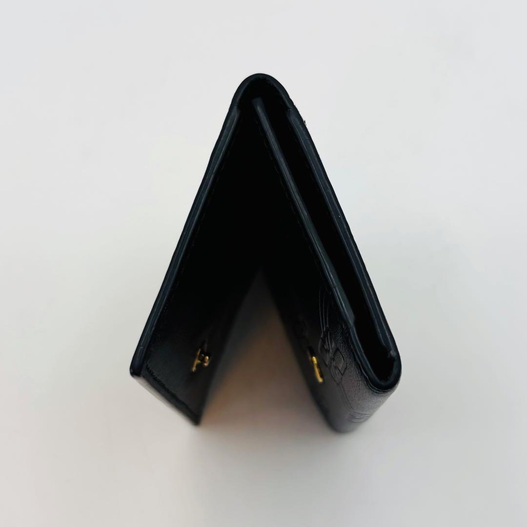 【美品】バレンシアガ キーケース 6連 レザー BB柄 ゴールドロゴ ブラック