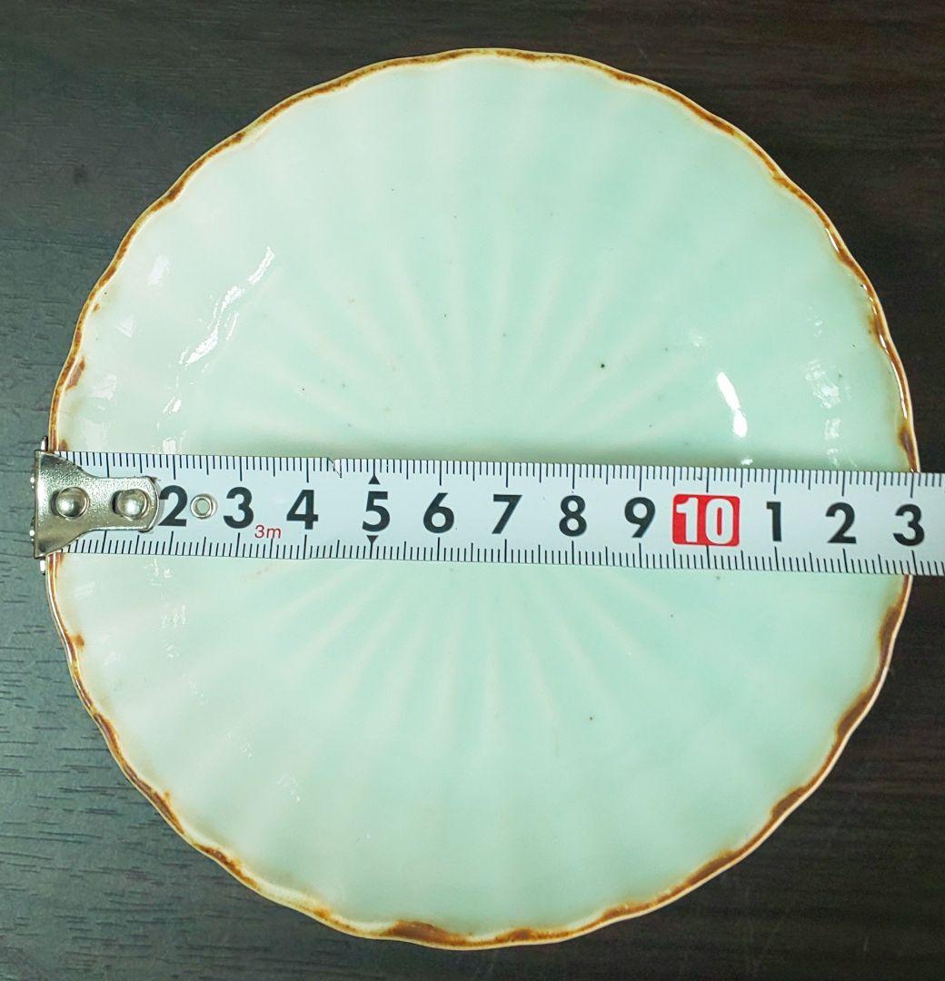 古伊万里 菊花紋 影青のような青白磁 水色なます皿3セット