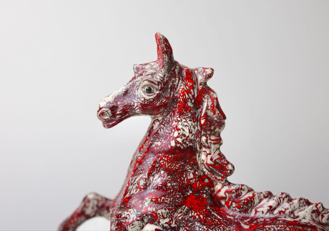 箕面焼　松田箕山　馬　置き物