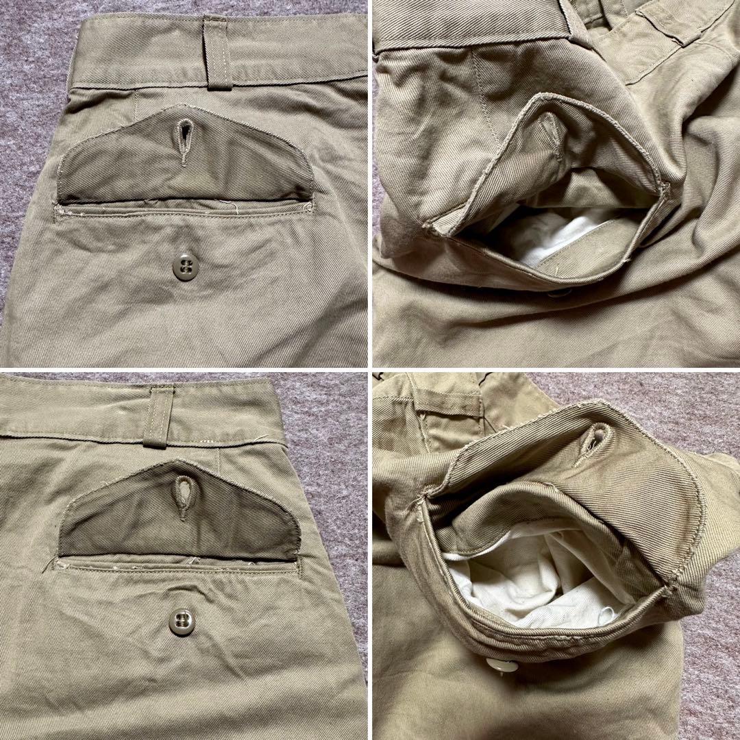 USMC チノパン カーキ フラップポケット トラウザーズ 米軍 実物 60s