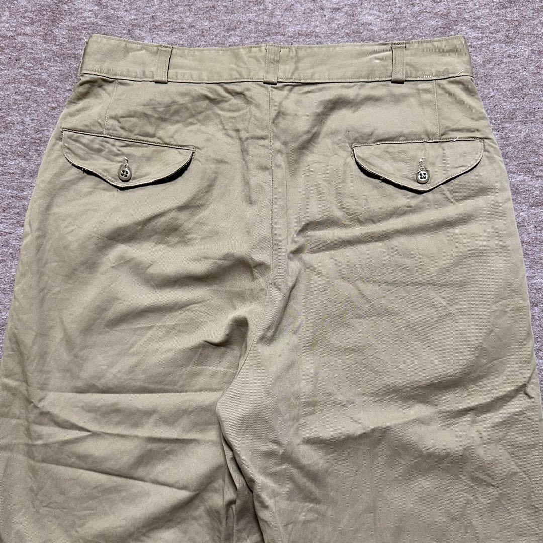 USMC チノパン カーキ フラップポケット トラウザーズ 米軍 実物 60s