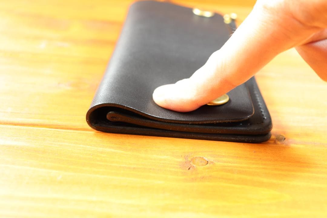 ロング　トラッカーウォレット 栃木レザー　真鍮