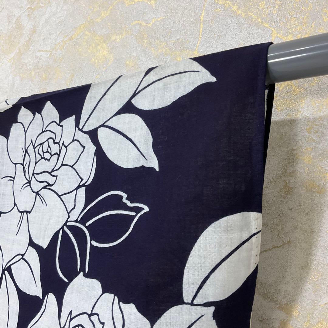 ◆未使用同然◆最高級注染本染◆浴衣◆薔薇◆木綿◆仕付◆裄67丈161.5
