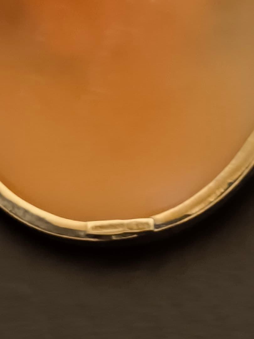 イタリア製 カメオ 14K 585 金 ゴールド ブローチ ペンダントトップ