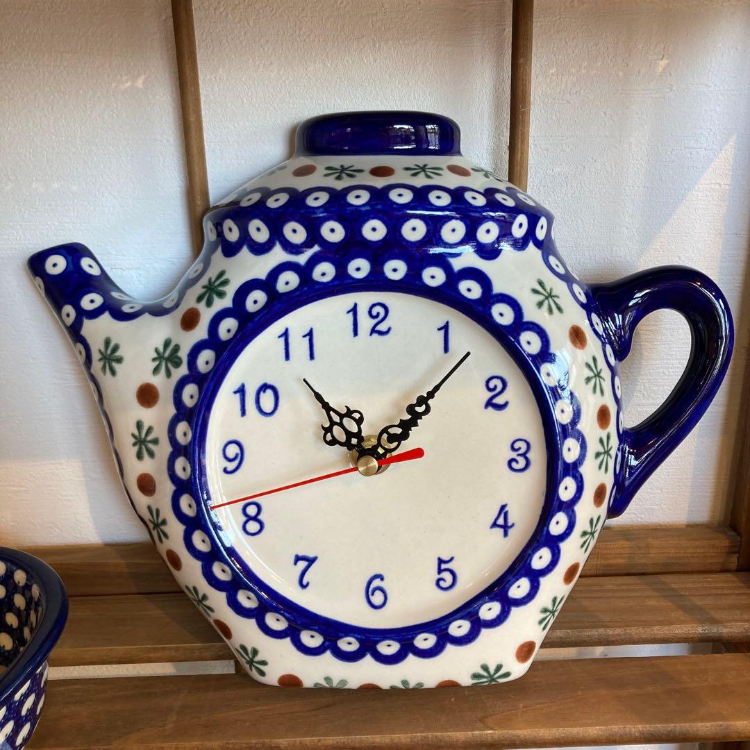 ポーリッシュポタリー＊時計　ポット型