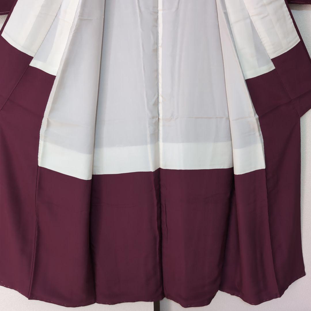【三花】未使用品　正絹　色無地　袷　一つ紋　着物　リユース